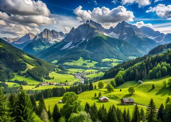 Wall Mural - alpine landscape photographed in austrian alps 2024 - nature landscape