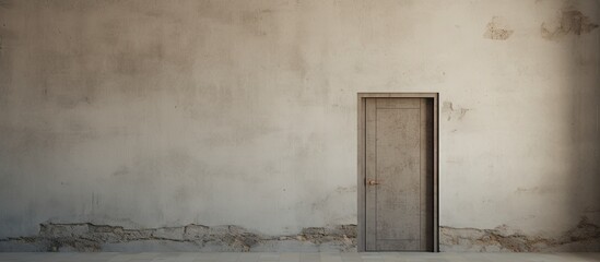 Aufkleber - An isolated door set in a blank wall with space for adding images, providing a simple yet intriguing composition for design. with copy space image. Place for adding text or design