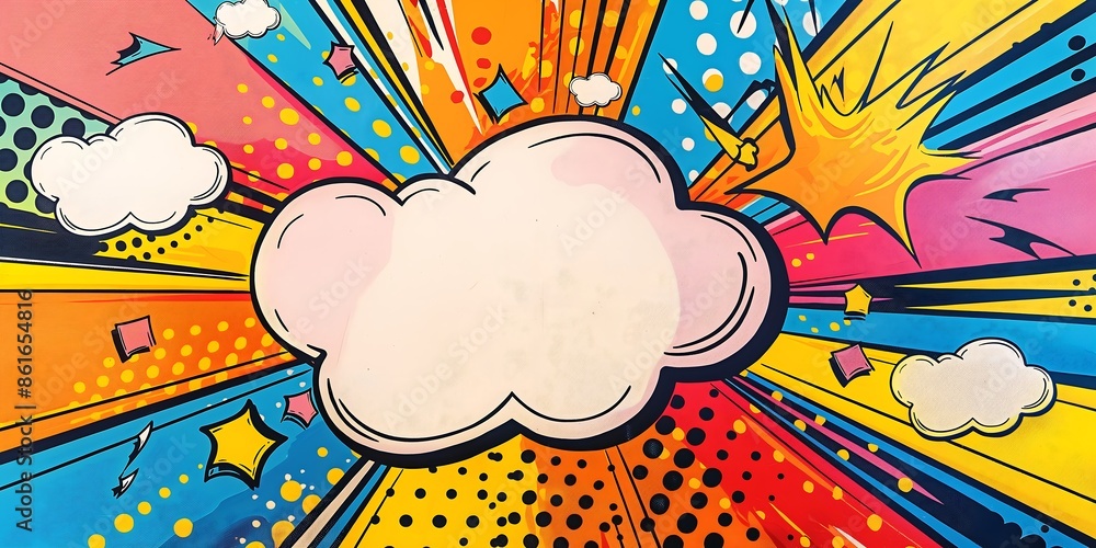 Pop Art Speech Bubbles Fun comic abstract background with colorful ...