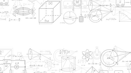Wall Mural - school background in physics and mathematics .formulas and drawings. scientific research. illustrati