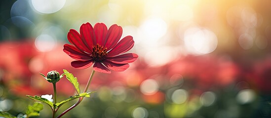 Canvas Print - vibrant flower with a blurred background offers copy space image.