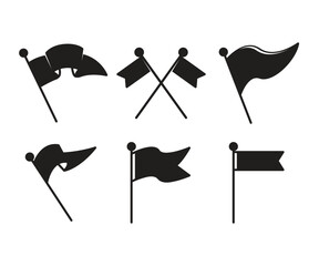 flag pole icons set vector illustration