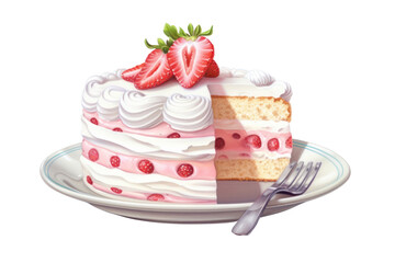 Wall Mural - Strawberry dessert cream fruit.