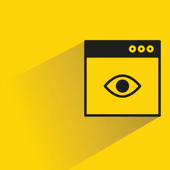 Canvas Print - web and view icon with shadow on yellow background