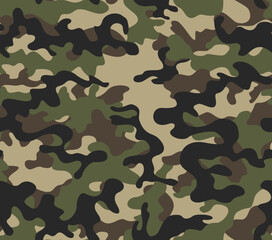 Wall Mural - army camo seamless print vector fashion pattern, urban textile design