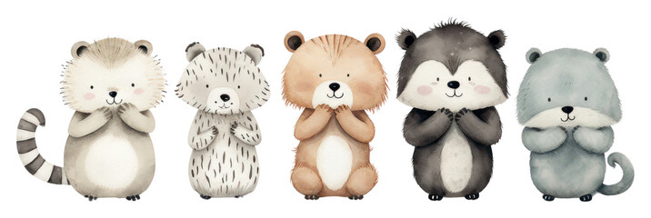 Sticker - PNG Cute animals toy representation creativity.