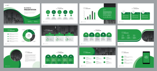 Aufkleber - business presentation template design backgrounds and page layout design for brochure, book, magazine, annual report and company profile, with info graphic elements graph design concept