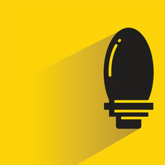 Wall Mural - light bulb icon with drop shadow on yellow background