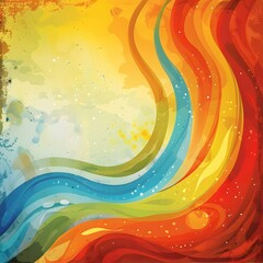 Wall Mural - Wavy colorful abstract background