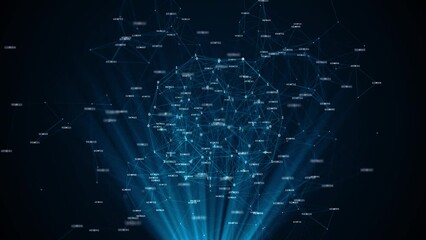Wall Mural - data technology big data visualization flow data information code matrix flow background cyberpunk, 