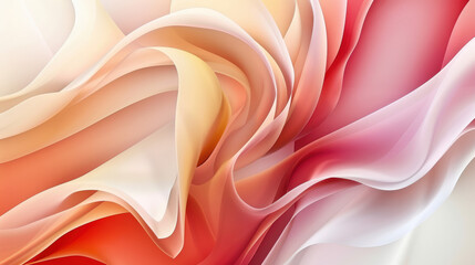 Wall Mural - A long, flowing piece of fabric with a pink and orange hue