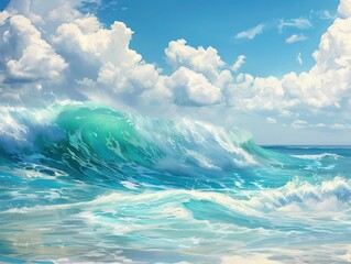 epic wave ocean surfing. summer vacation nature background