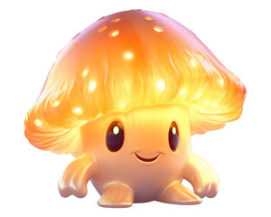 Poster - PNG Mushroom monster cute representation illuminated.