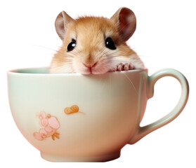 Wall Mural - PNG Cup hamster animal mammal transparent background