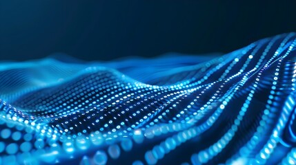 Digital Wave Pattern in Blue Technology Background