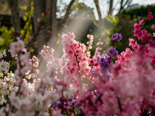 Fondo de flores coloridas primaverales