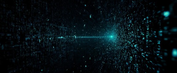 Dark Digital Cybersecurity Protection A close-up of human eye it