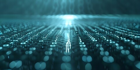 Futuristic digital background featuring animated glowing particles and binary code elements. Concept Digital Art, Futuristic Design, Glowing Particles, Binary Code, Virtual Reality
