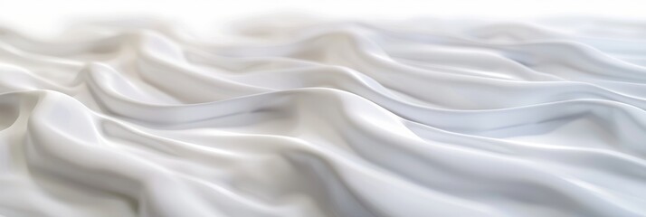 Wall Mural - A serene and soft-focus panoramic image of a white seamless wave texture, creating a calming and ethereal visual