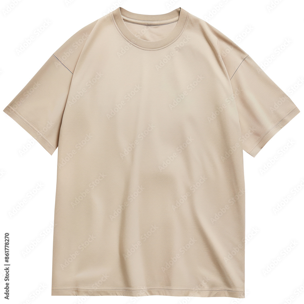 PNG Oversized Beige Blank Heavyweight Cotton T-shirt Mockup Isolated On ...