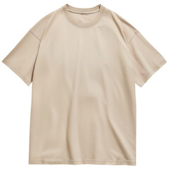 PNG Oversized Beige Blank Heavyweight Cotton T-shirt Mockup Isolated On Transparent Background