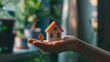 © Anna - A small house figurine held in a person's hands.