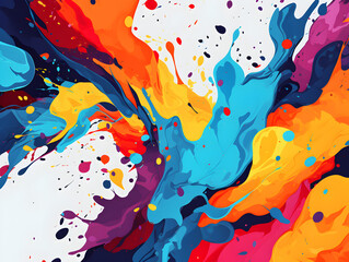 Wall Mural - Abstract background with colorful splashes and random shapes, vibrant composition