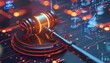 © Montree - Virtual bankruptcy court with digital gavel and documents