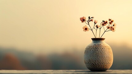 Sticker - vase with flowers