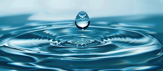 Aufkleber - Macro close-up of a single droplet of water, featuring ample copy space image.