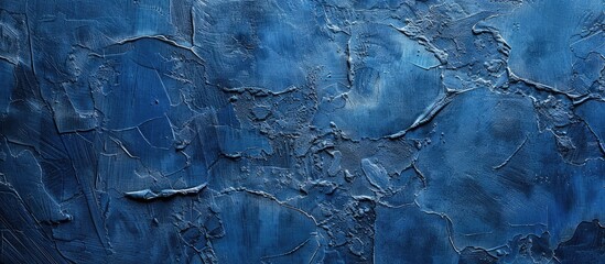 Leinwandbilder - Abstract navy blue stucco wall background with rough texture for text on a banner ensuring enough copy space image.