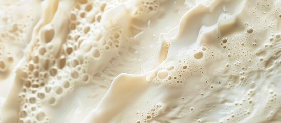 Fototapete - Light beige and milky cream colored macro photo texture background with copy space image.