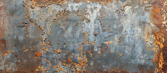Aufkleber - Rusty sheet metal with chipped paint, ideal as a backdrop for design with ample copy space image.