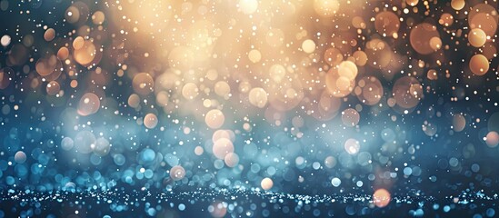 Leinwandbilder - Abstract bokeh Christmas background with snow flakes, ideal for adding text or other elements; copy space image.