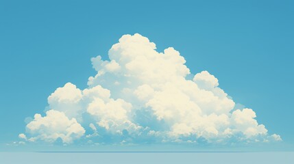 Wall Mural - A large cloud in the sky with a blue background. Anime cloud background