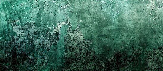 Leinwandbilder - Vintage green grunge texture wall with an old era decorative pattern background provides a vintage atmosphere with a wide-angle rough and stylized texture for mystic wallpaper design, featuring copy