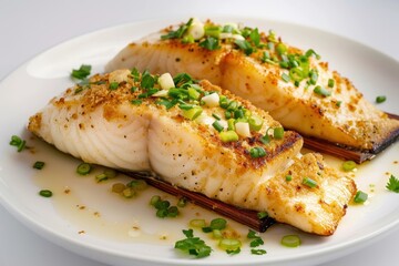 Indulgent Cedar Planked Halibut with Green Onion and Parsley