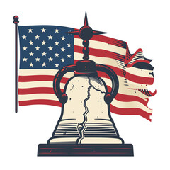 Liberty Bell vector for patriot day, freedom bell independence fourth of july day clip art