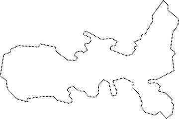 Sticker - dot line drawing of elba island map.