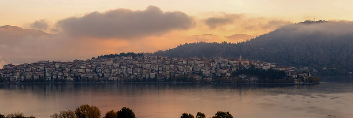 Wall Mural - sunrise over the lake