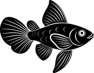 Wall Mural - fish silhouette vector illustration Design on a white background