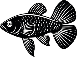 Wall Mural - fish silhouette vector illustration Design on a white background