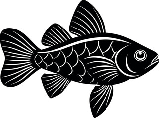 Wall Mural - fish silhouette vector illustration Design on a white background