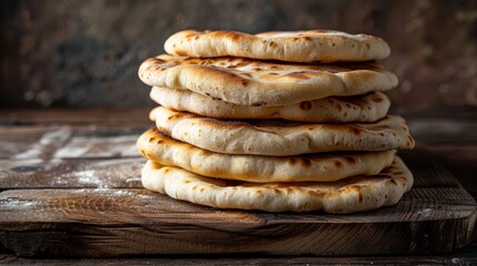 Wall Mural - A stack of pita breads