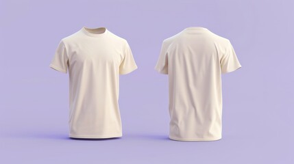 Canvas Print - White T-Shirt on Purple Background