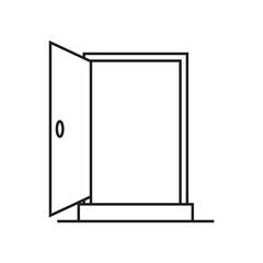 Poster - entrance door icon illustration