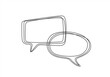 © mitay20 - Continuous one line drawing of rectangular speech bubble, Black and white vector minimalistic linear illustration made of one line