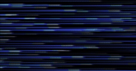 Poster - Creative, neon lights and stripe pattern with blue color for digital wallpaper, design or abstract overlay. Illumination, glow and geometric lines with holographic art by dark black background.