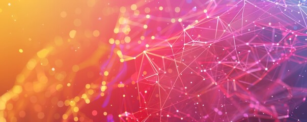A colorful background with a lot of lines and dots. The background is red, blue, and purple. Free copy space for text.