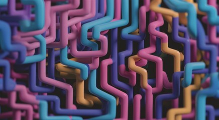 Wall Mural - A close up of a bunch of colorful pipes that are all different colors, AI